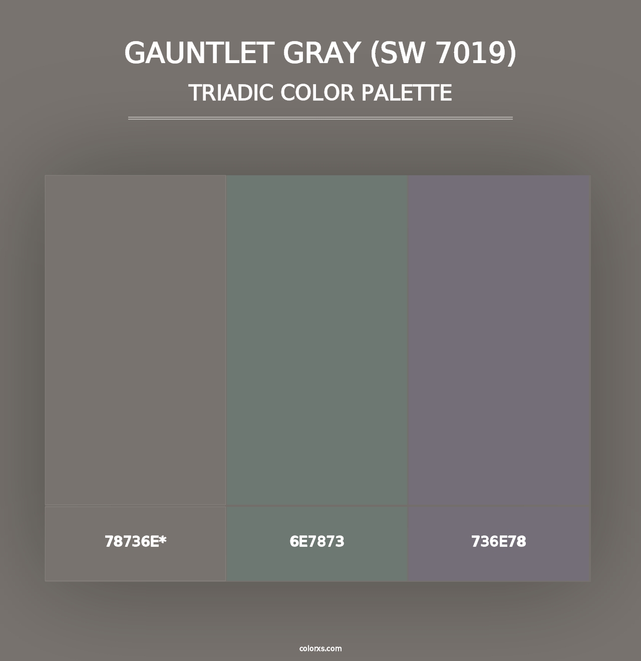 Gauntlet Gray (SW 7019) - Triadic Color Palette