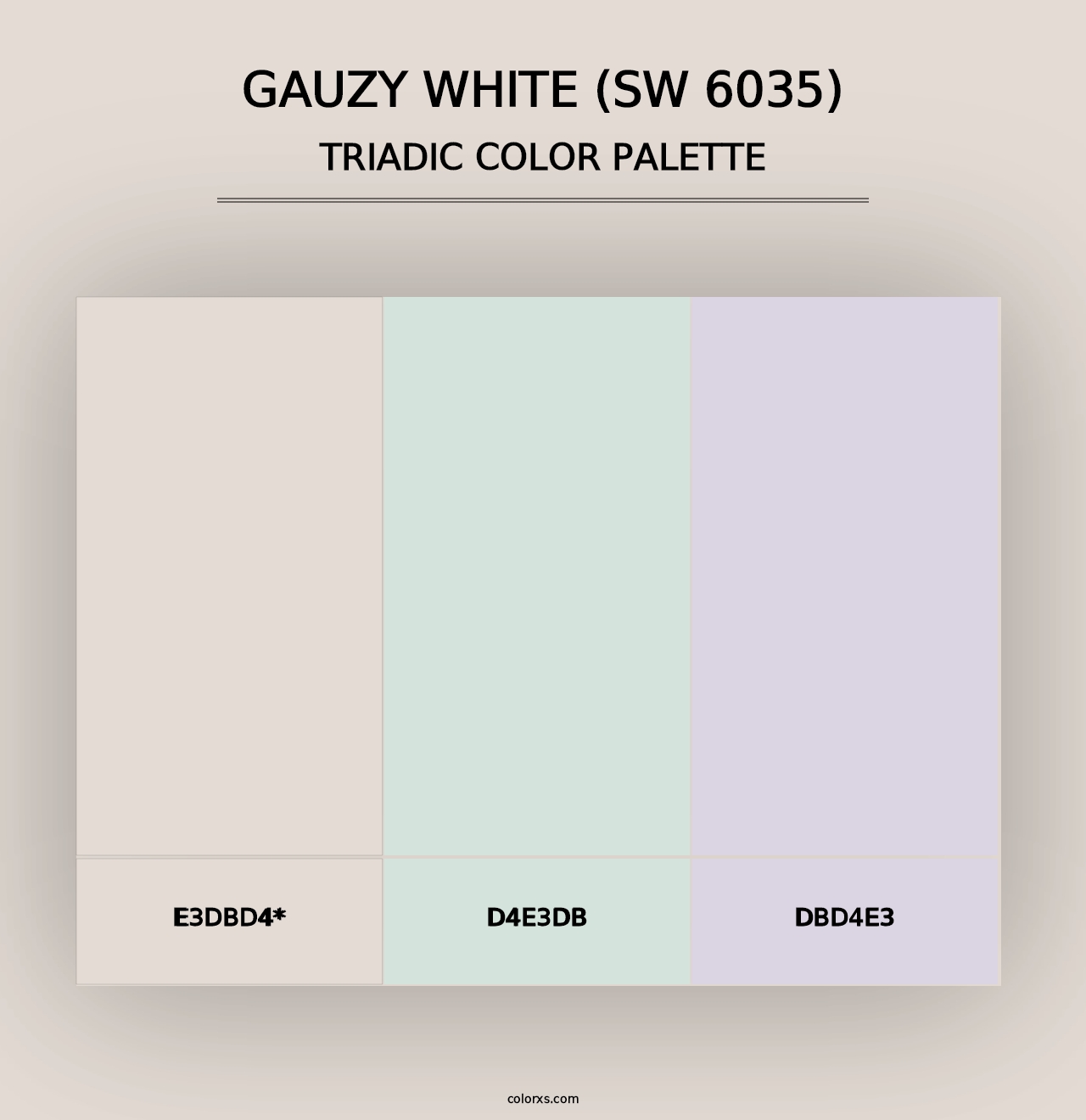 Gauzy White (SW 6035) - Triadic Color Palette