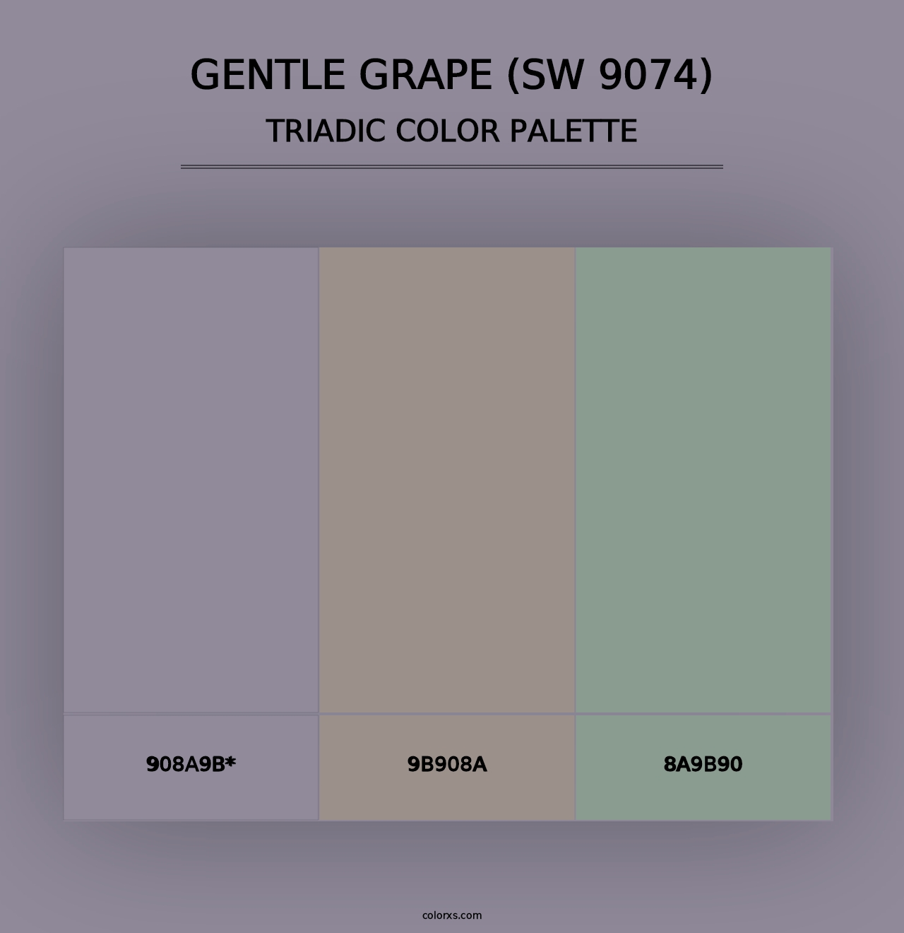 Gentle Grape (SW 9074) - Triadic Color Palette