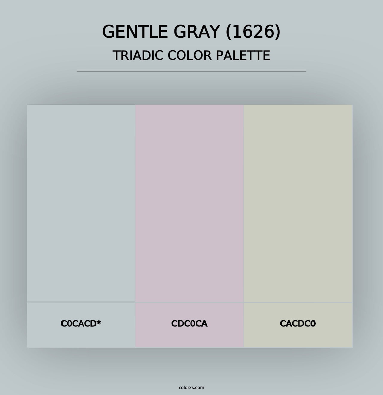 Gentle Gray (1626) - Triadic Color Palette