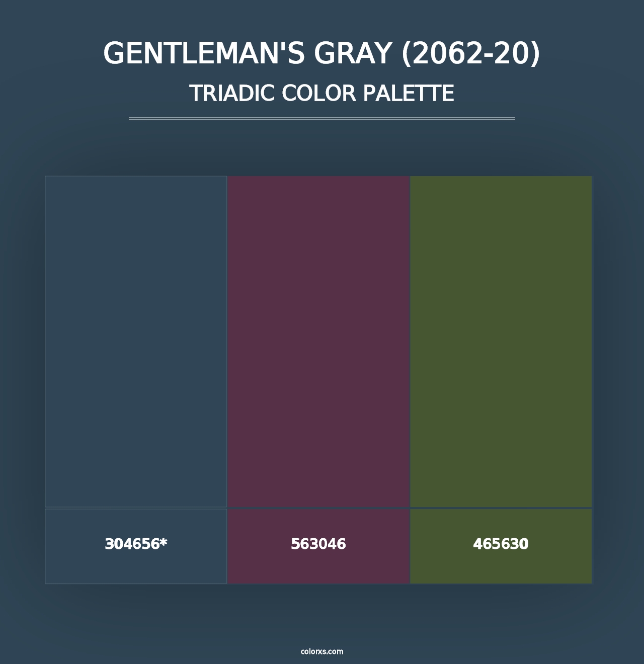 Gentleman's Gray (2062-20) - Triadic Color Palette