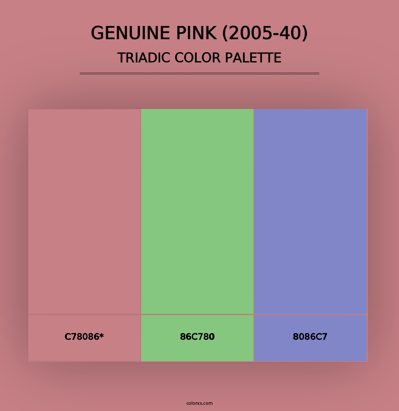 Genuine Pink (2005-40) - Triadic Color Palette