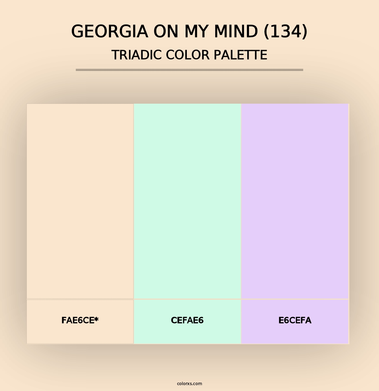 Georgia On My Mind (134) - Triadic Color Palette