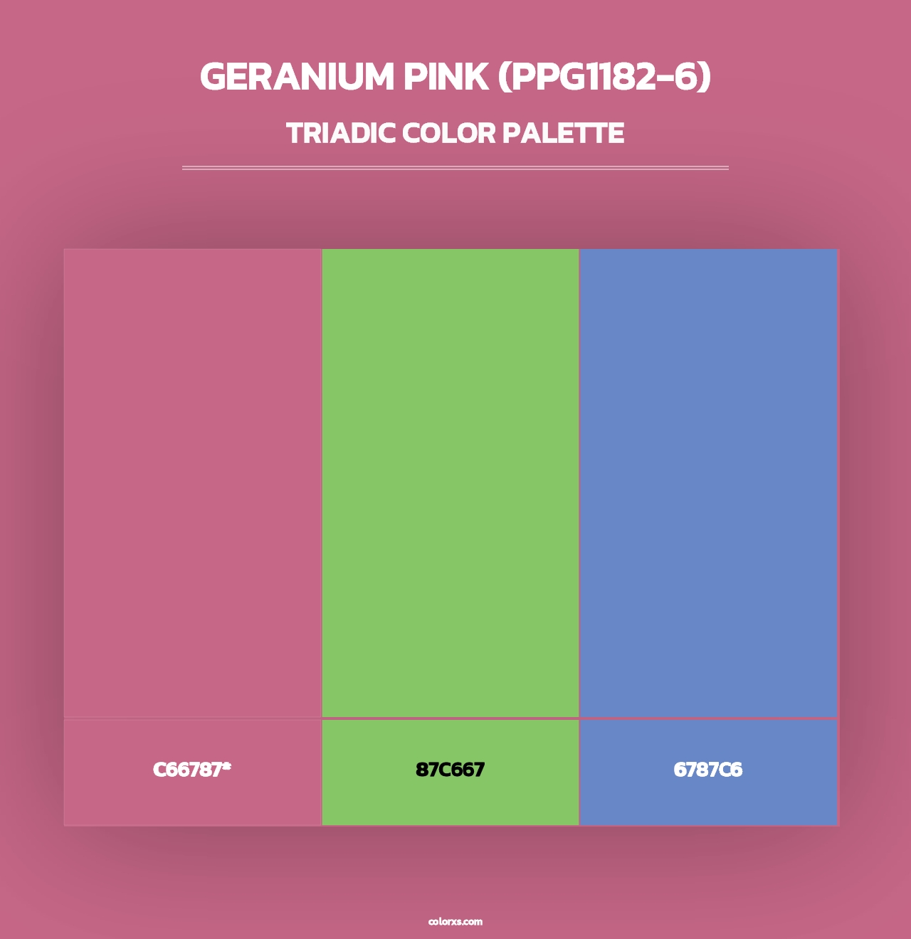 Geranium Pink (PPG1182-6) - Triadic Color Palette