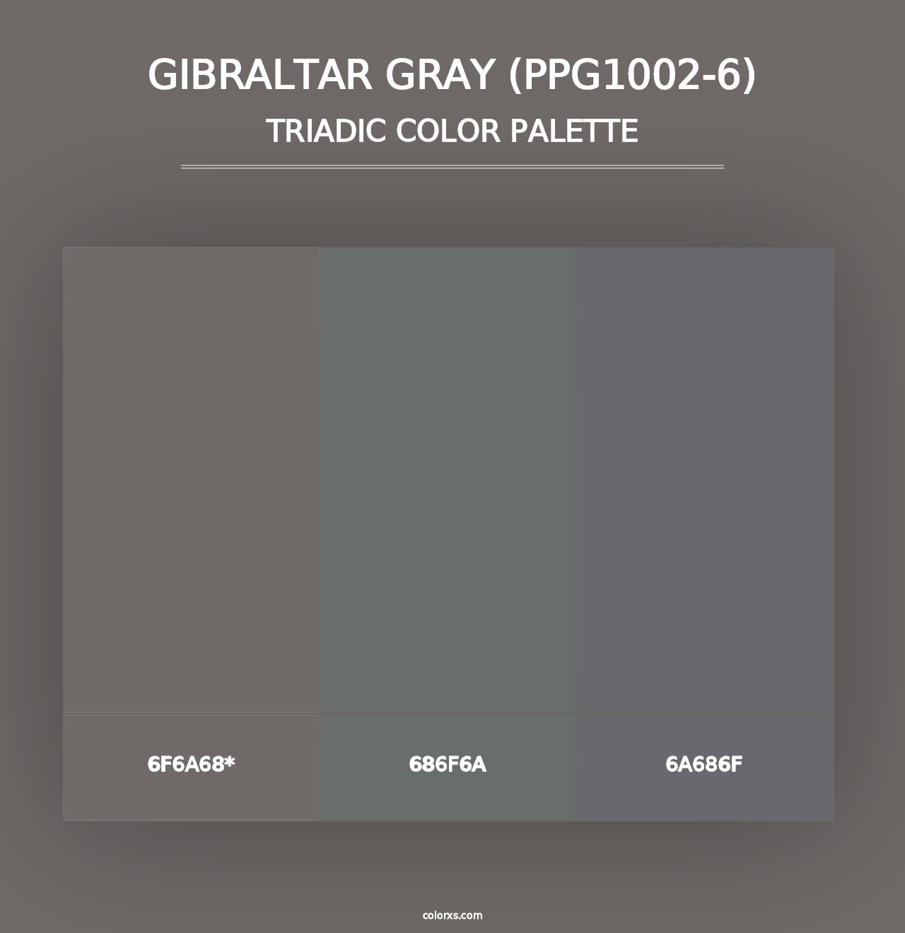 Gibraltar Gray (PPG1002-6) - Triadic Color Palette