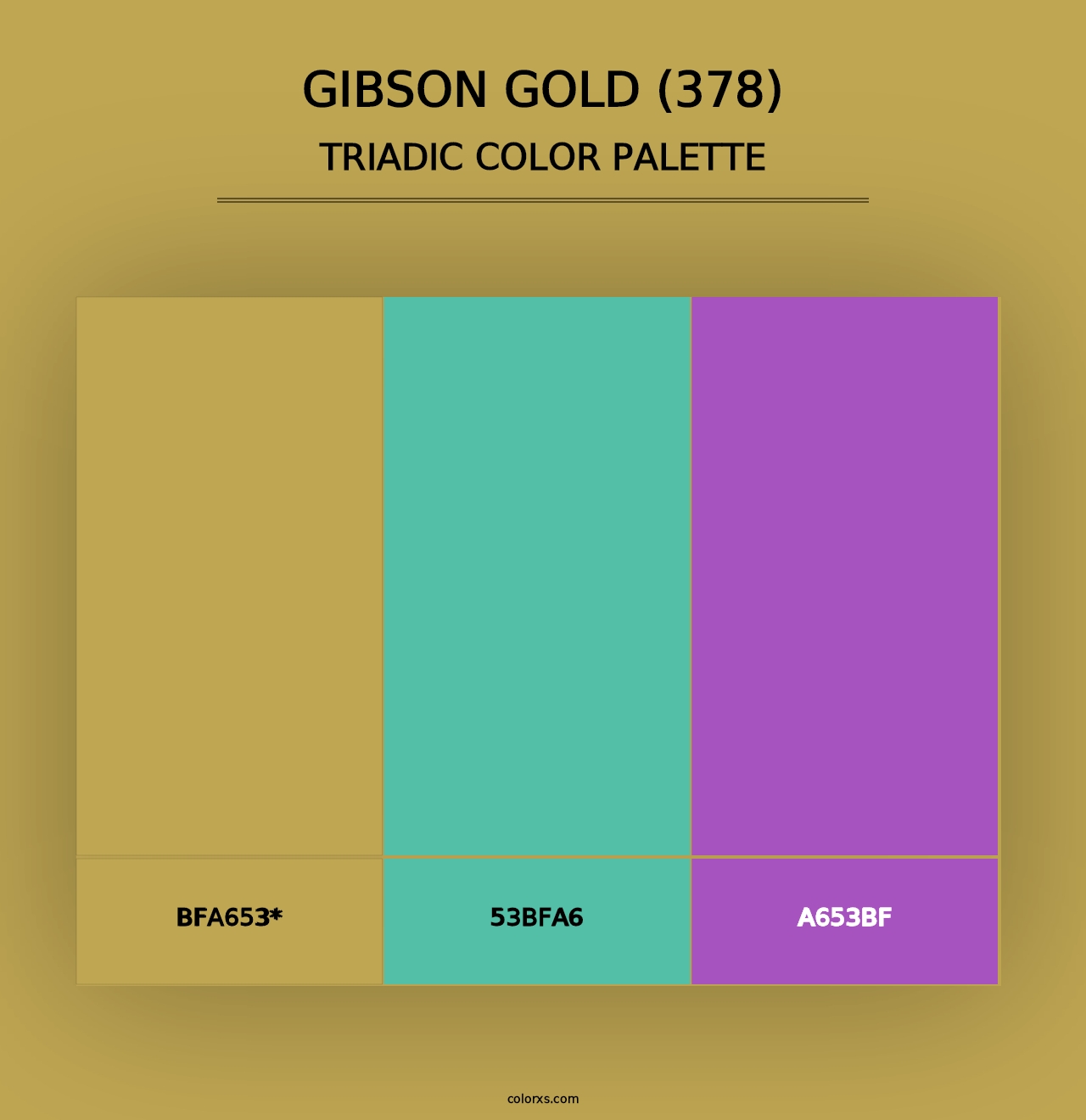 Gibson Gold (378) - Triadic Color Palette