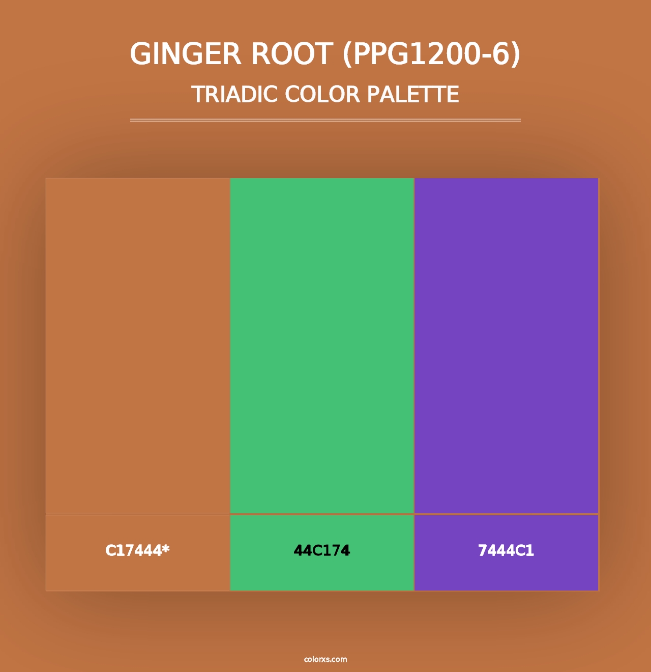 Ginger Root (PPG1200-6) - Triadic Color Palette