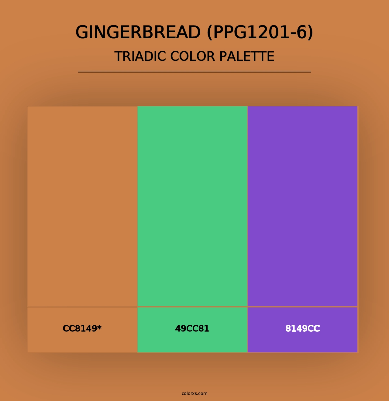 Gingerbread (PPG1201-6) - Triadic Color Palette