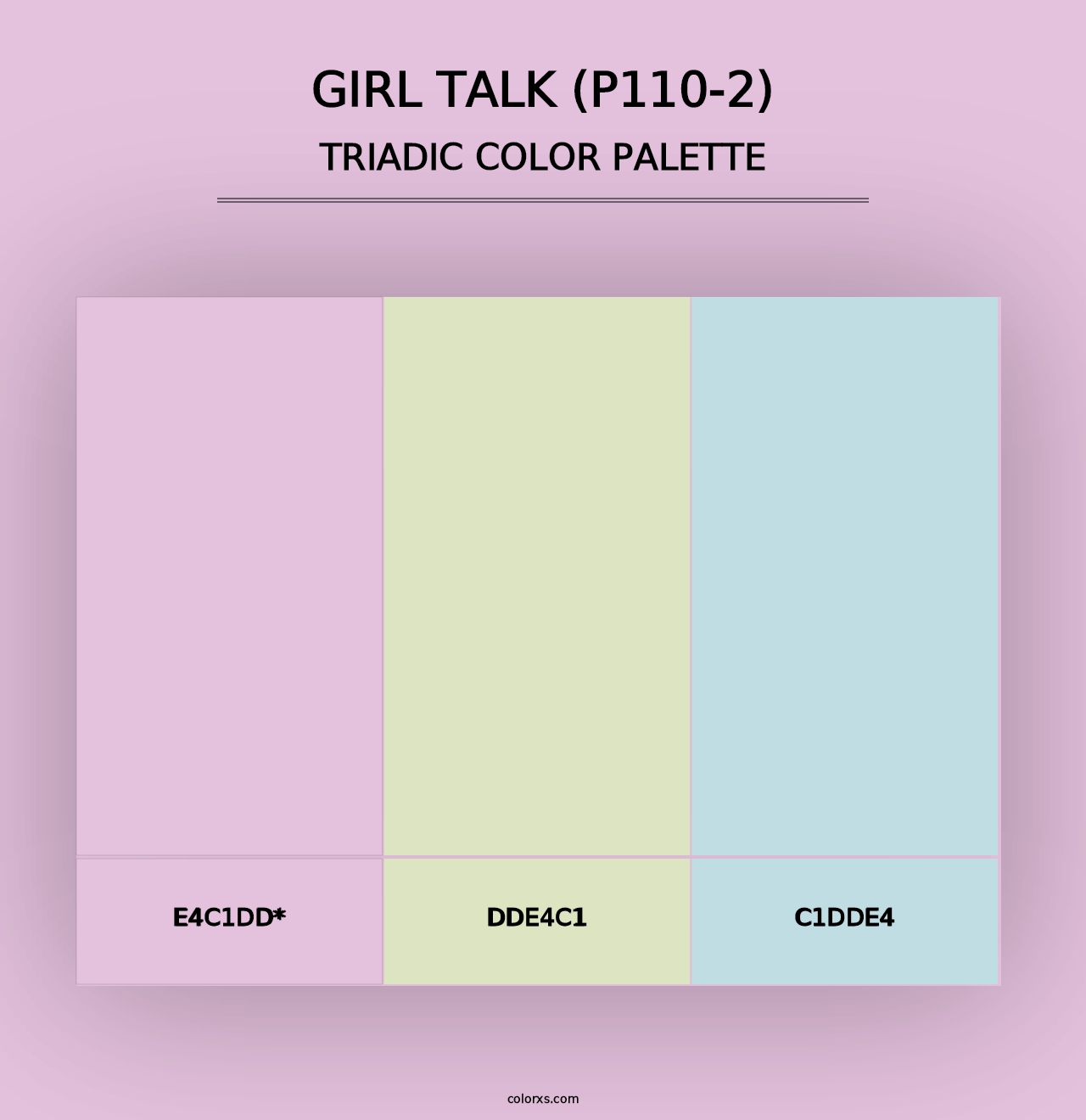 Girl Talk (P110-2) - Triadic Color Palette