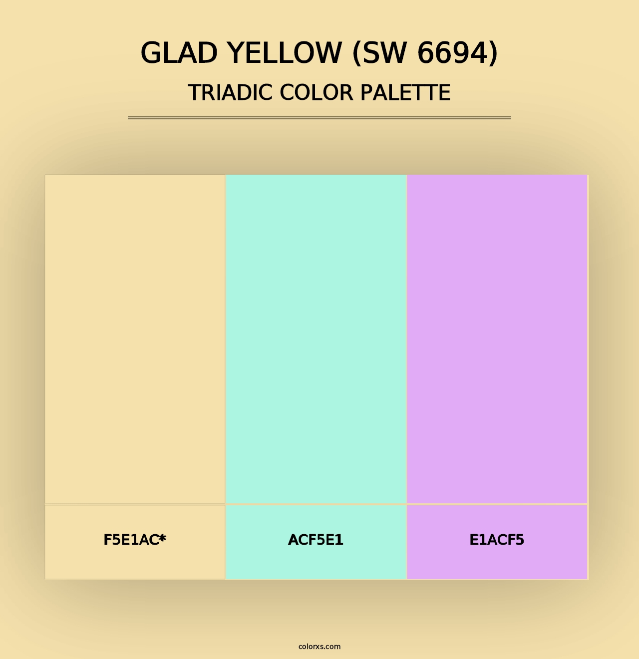 Glad Yellow (SW 6694) - Triadic Color Palette