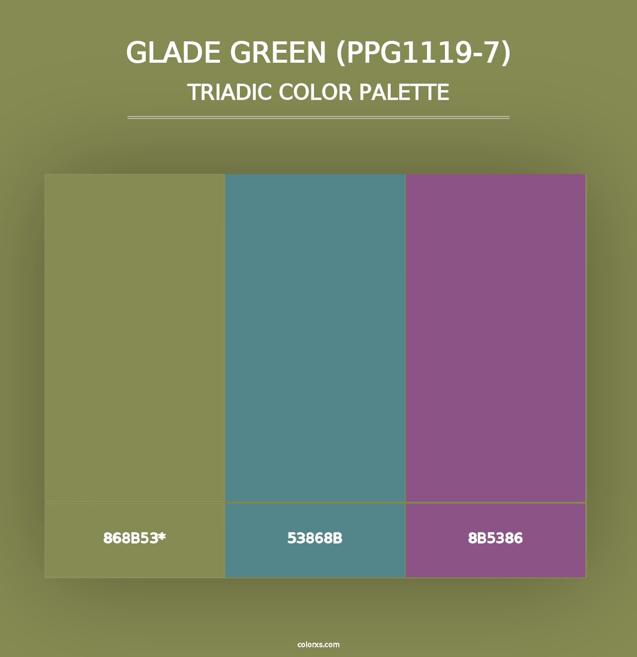 Glade Green (PPG1119-7) - Triadic Color Palette