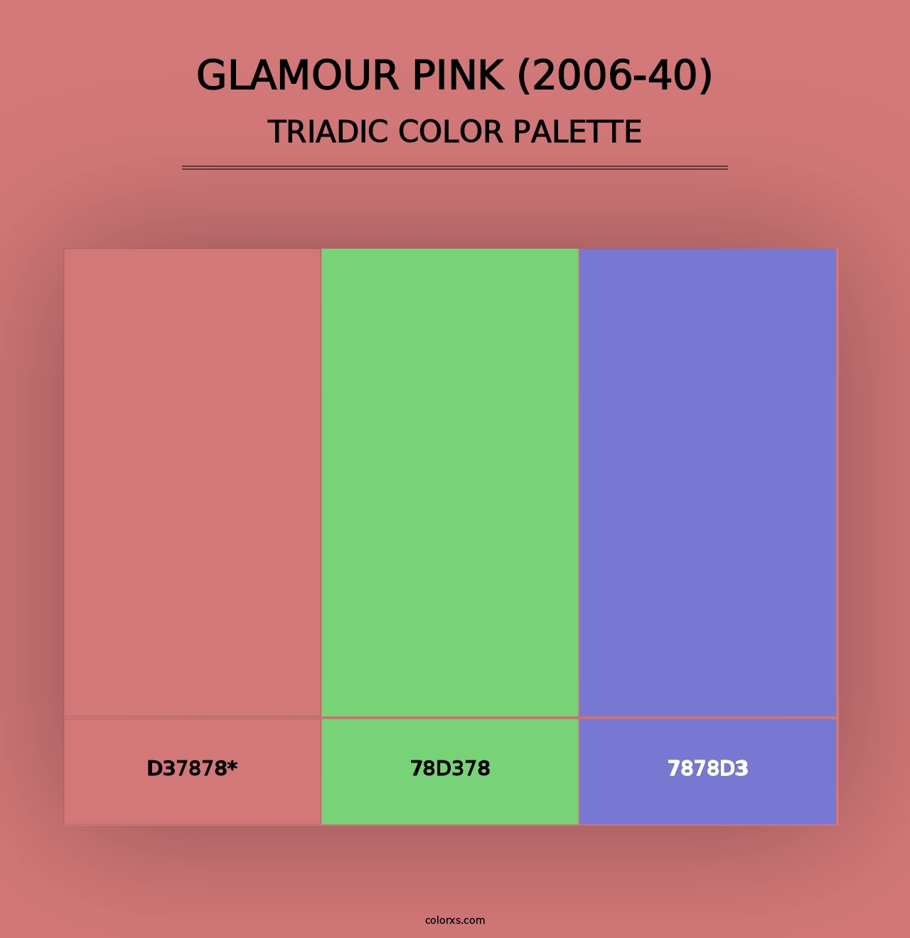 Glamour Pink (2006-40) - Triadic Color Palette