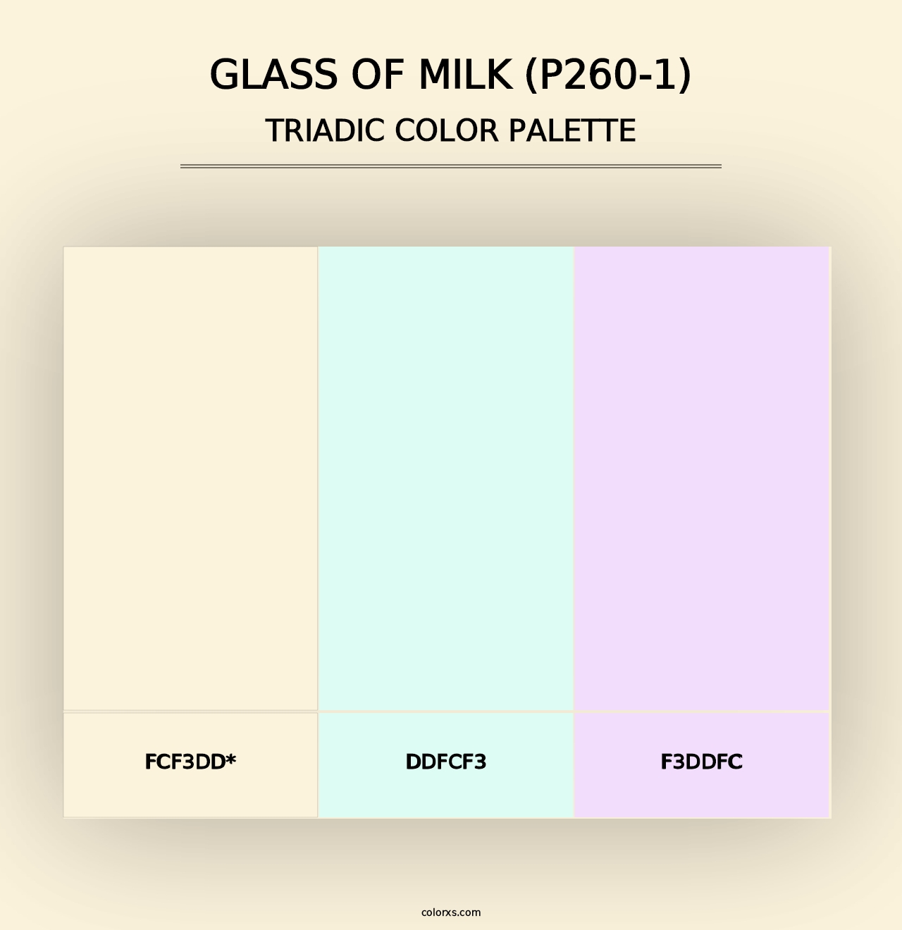 Glass Of Milk (P260-1) - Triadic Color Palette