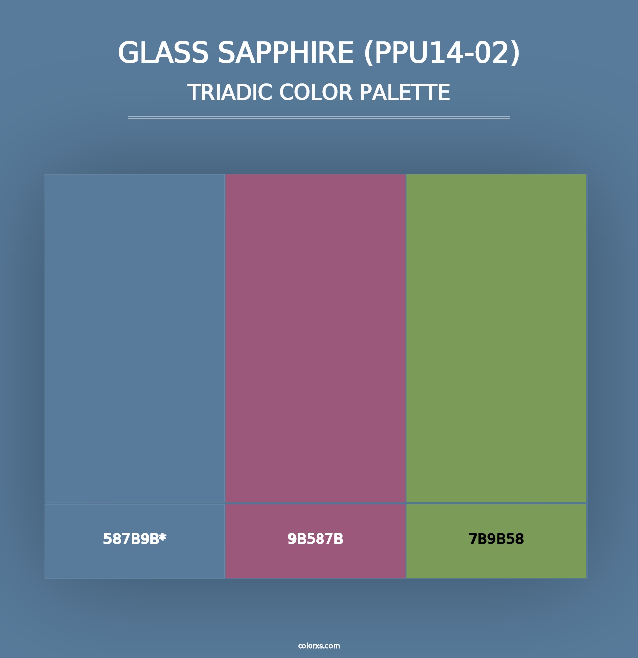 Glass Sapphire (PPU14-02) - Triadic Color Palette