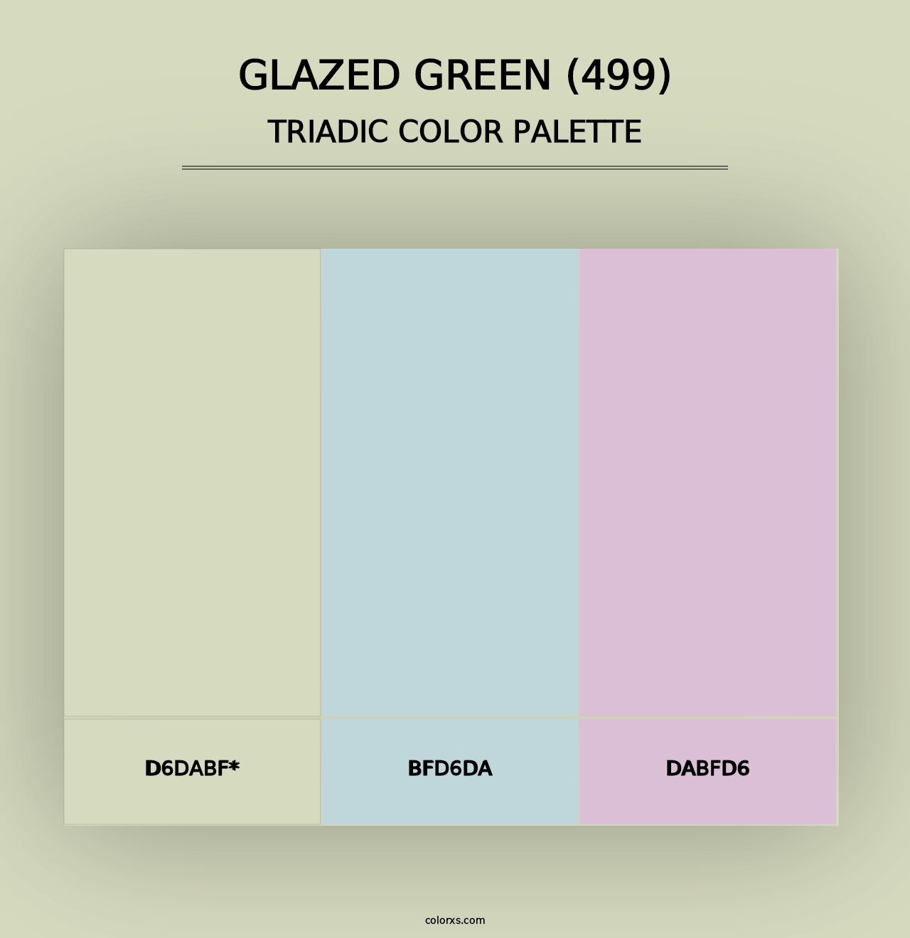 Glazed Green (499) - Triadic Color Palette