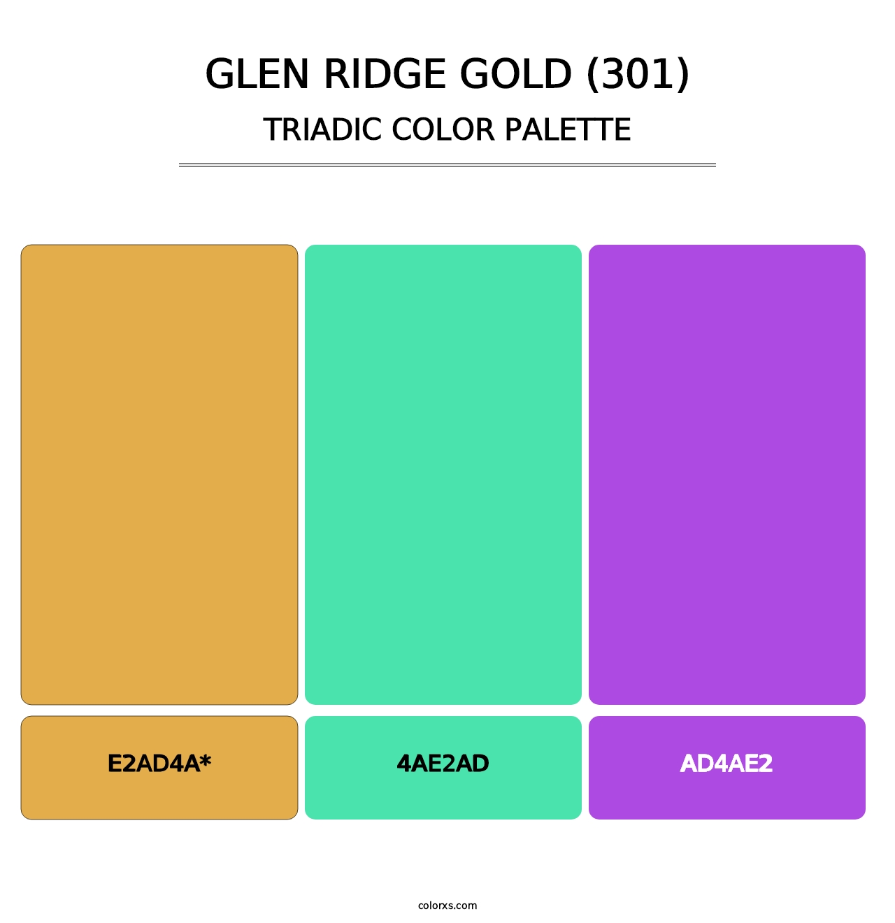 Glen Ridge Gold (301) - Triadic Color Palette