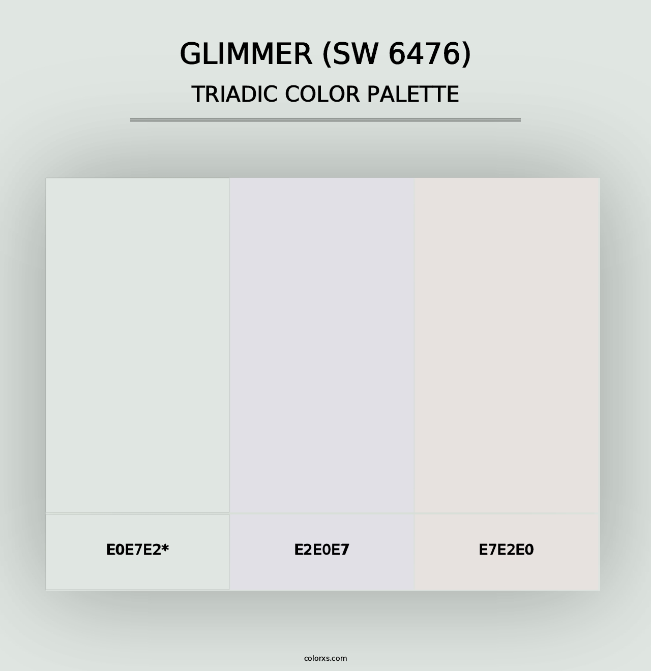 Glimmer (SW 6476) - Triadic Color Palette