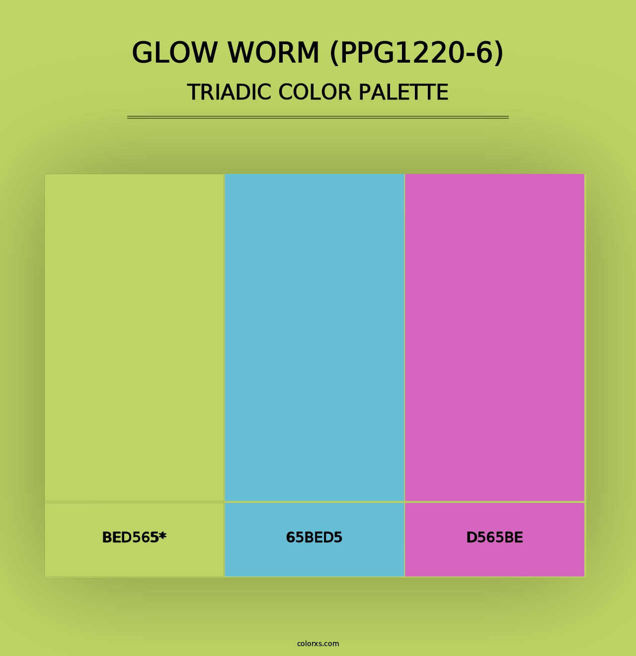 Glow Worm (PPG1220-6) - Triadic Color Palette