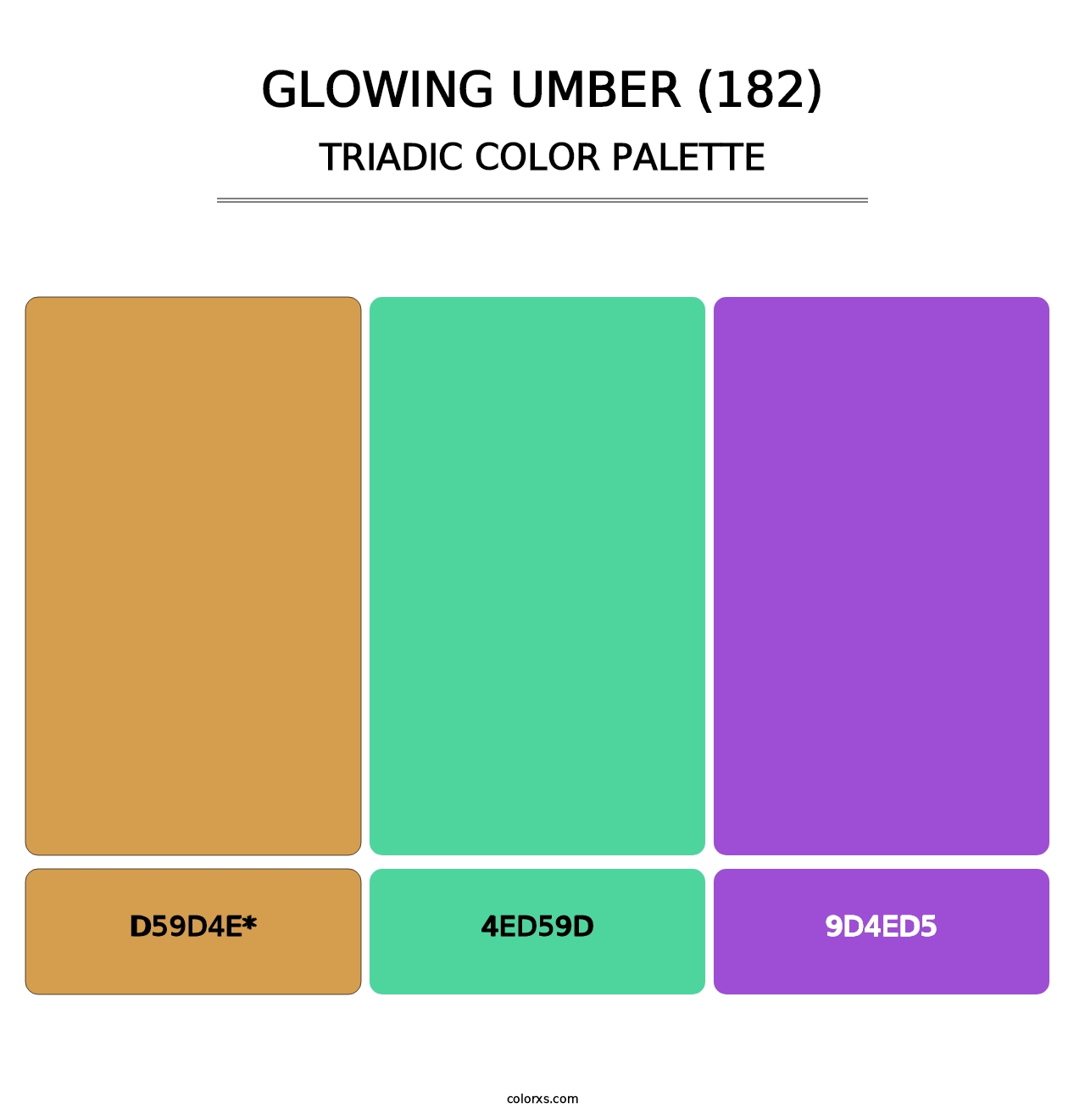 Glowing Umber (182) - Triadic Color Palette