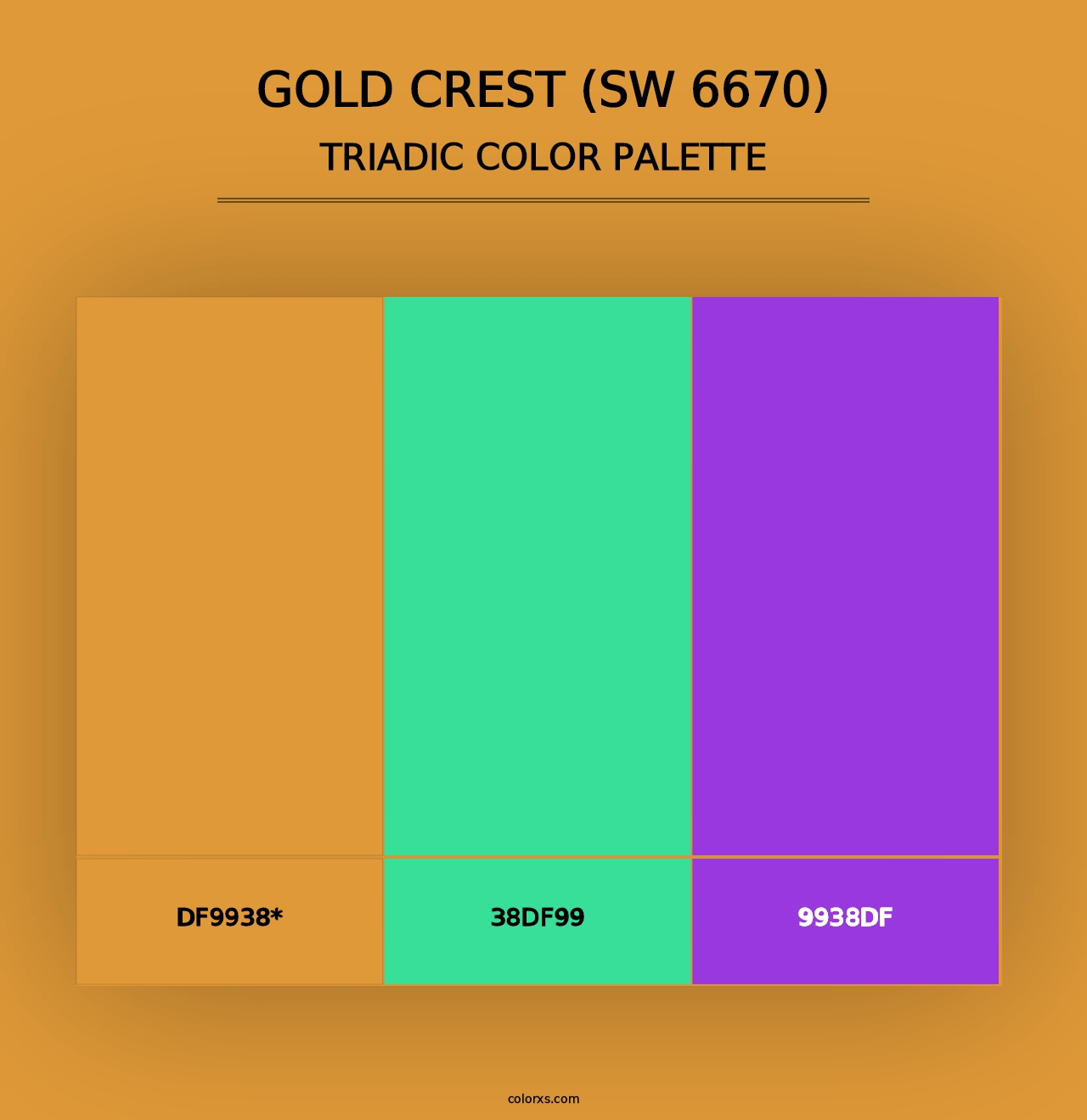 Gold Crest (SW 6670) - Triadic Color Palette