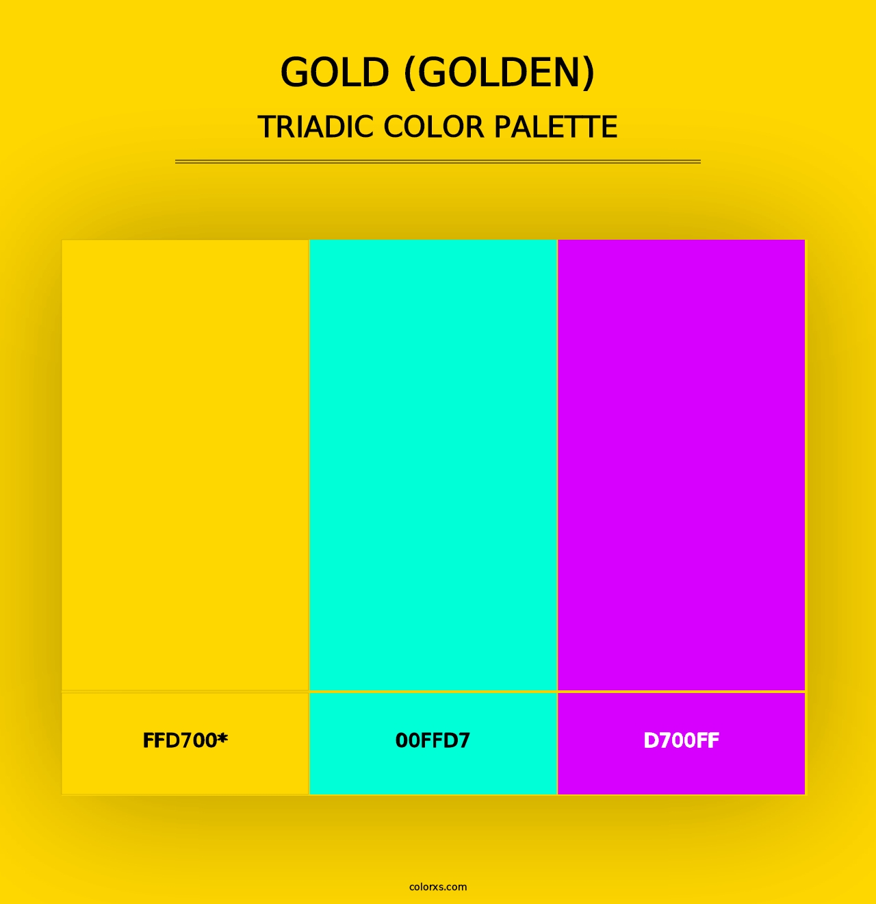 Gold (Golden) - Triadic Color Palette