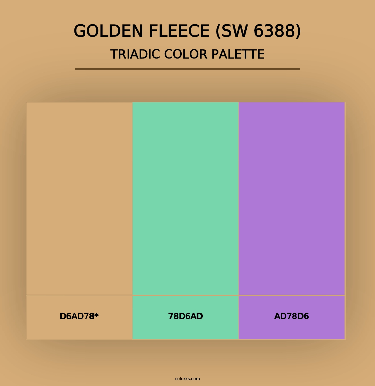 Golden Fleece (SW 6388) - Triadic Color Palette