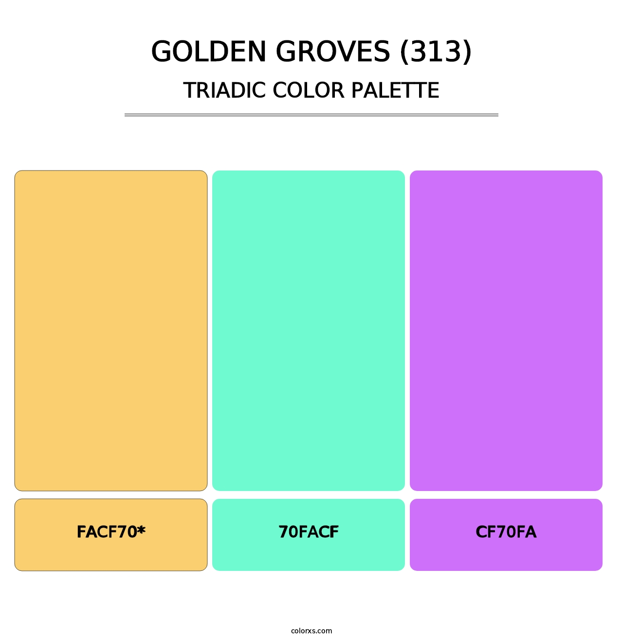 Golden Groves (313) - Triadic Color Palette