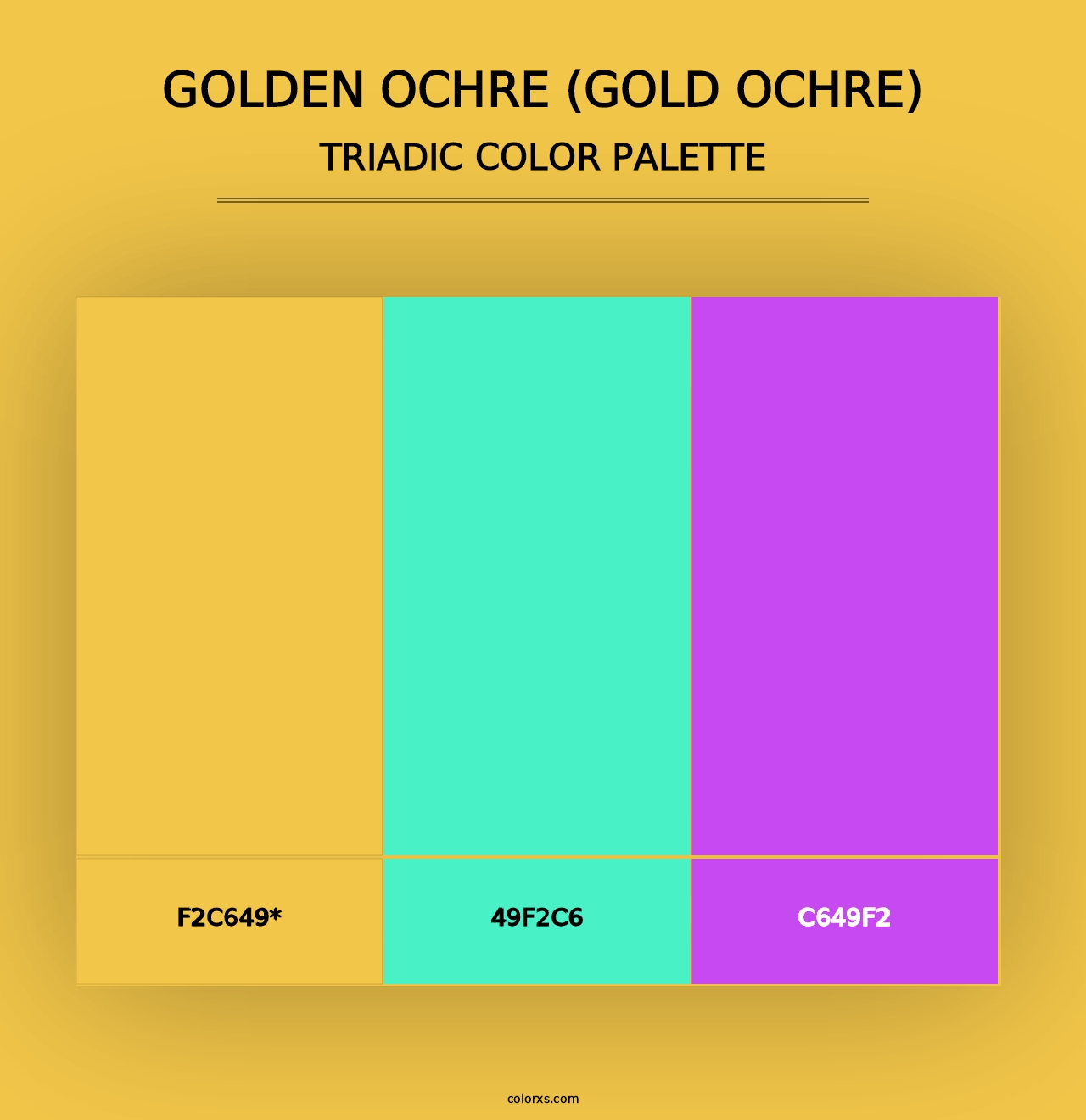 Golden Ochre (Gold Ochre) - Triadic Color Palette