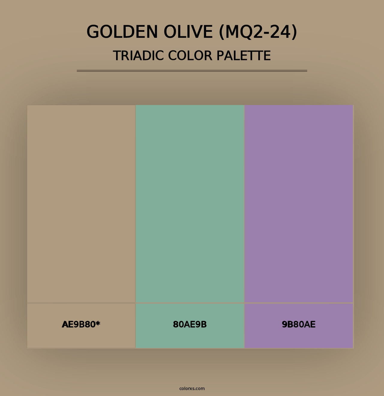 Golden Olive (MQ2-24) - Triadic Color Palette