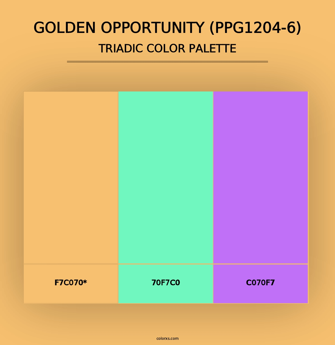 Golden Opportunity (PPG1204-6) - Triadic Color Palette