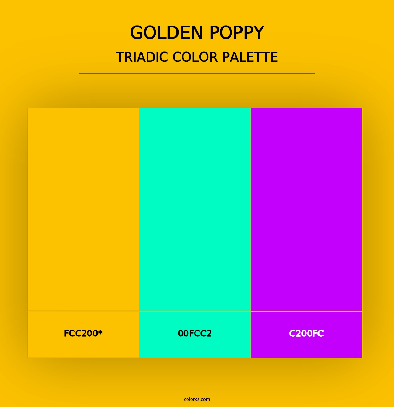 Golden Poppy - Triadic Color Palette