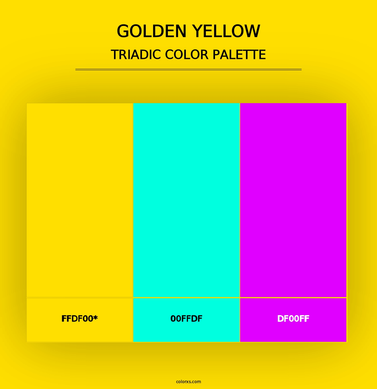 Golden Yellow - Triadic Color Palette