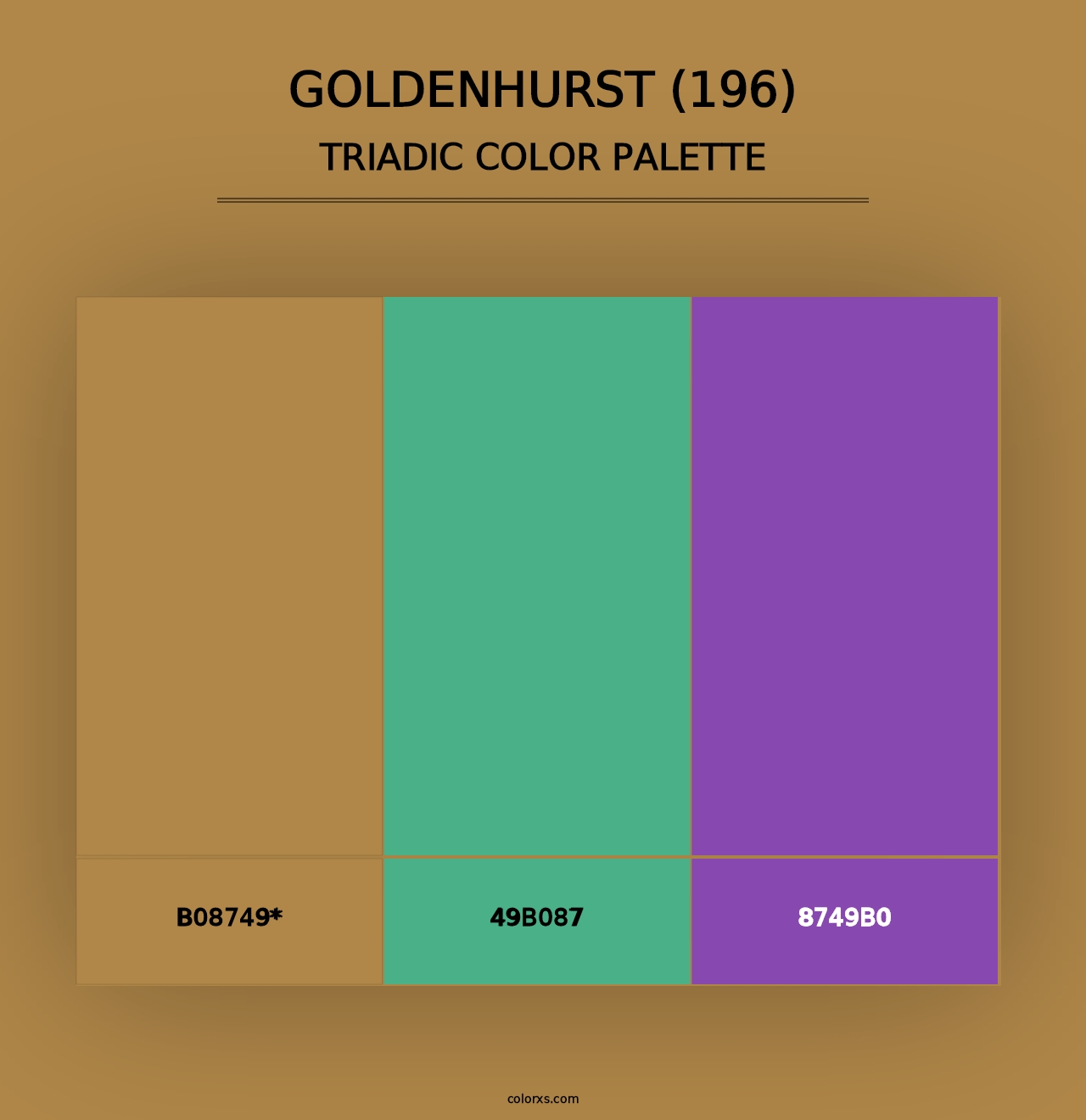 Goldenhurst (196) - Triadic Color Palette