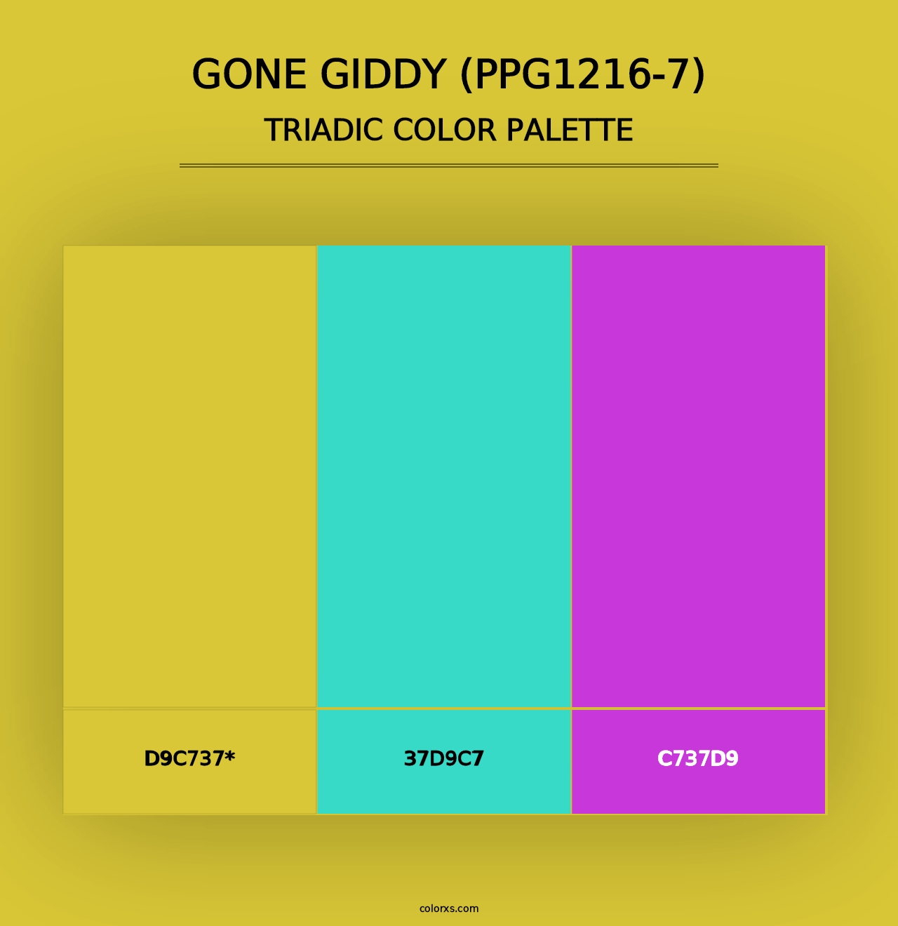 Gone Giddy (PPG1216-7) - Triadic Color Palette