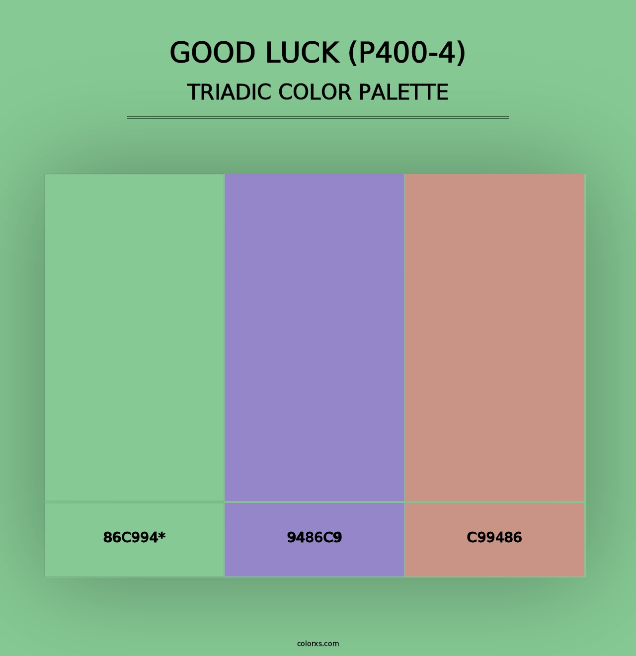 Good Luck (P400-4) - Triadic Color Palette