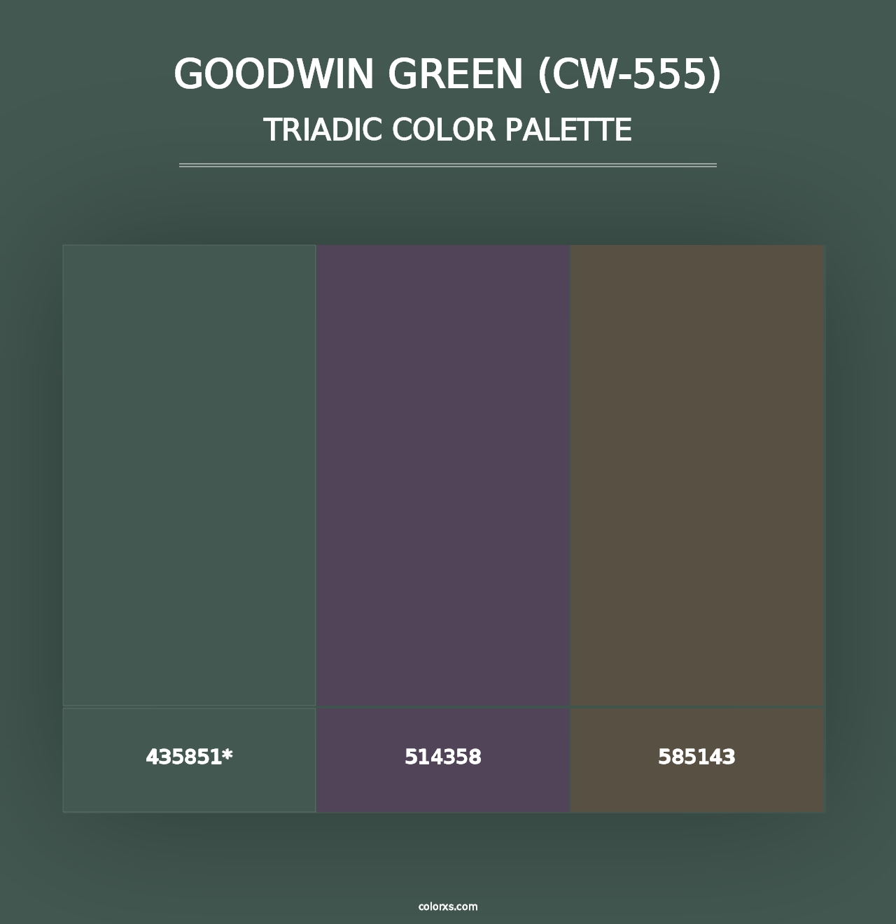 Goodwin Green (CW-555) - Triadic Color Palette