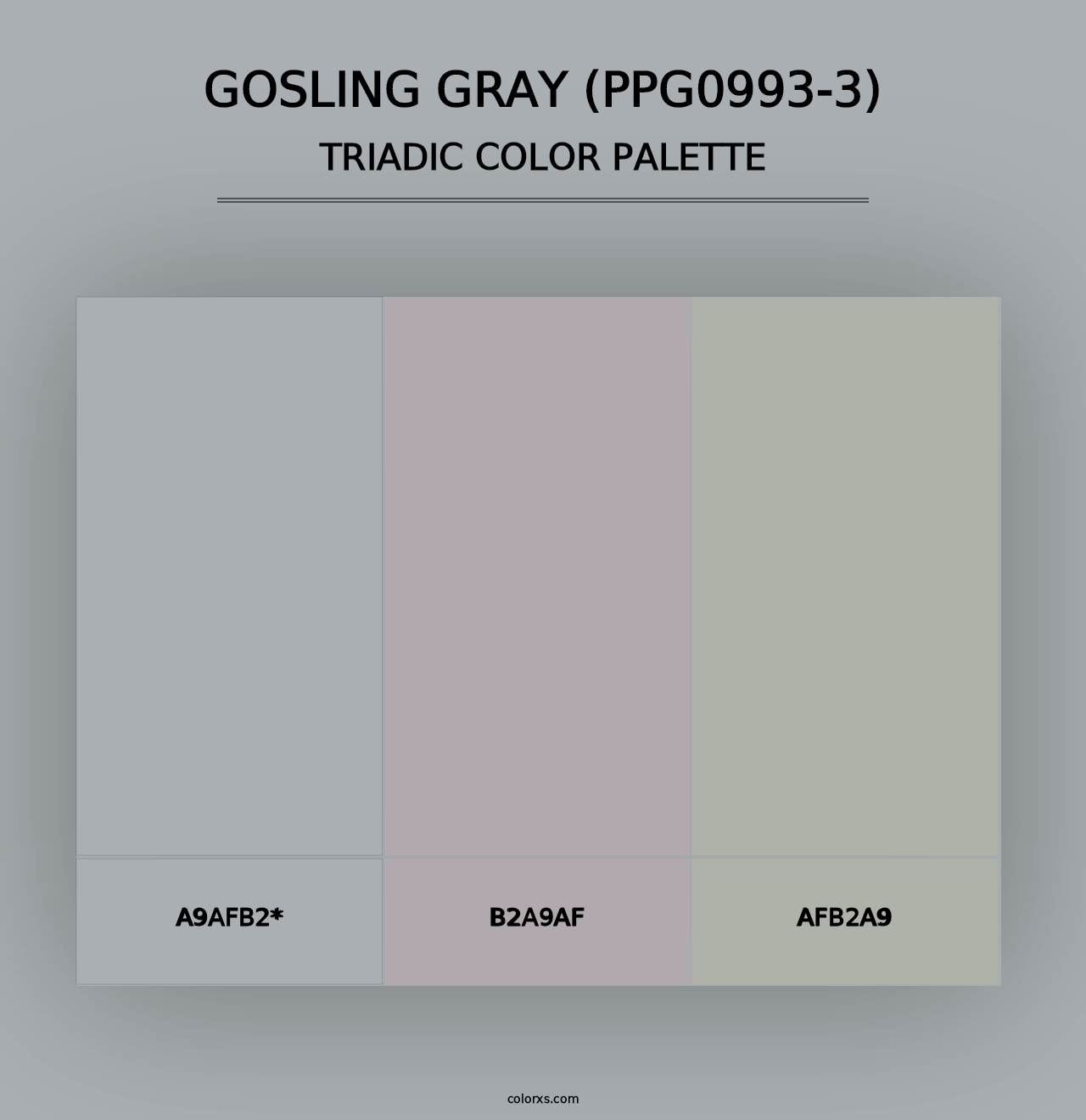 Gosling Gray (PPG0993-3) - Triadic Color Palette