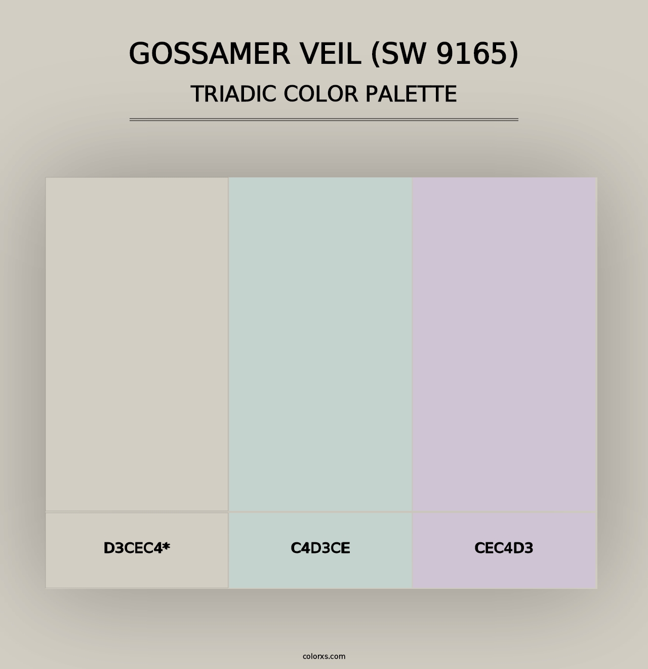 Gossamer Veil (SW 9165) - Triadic Color Palette