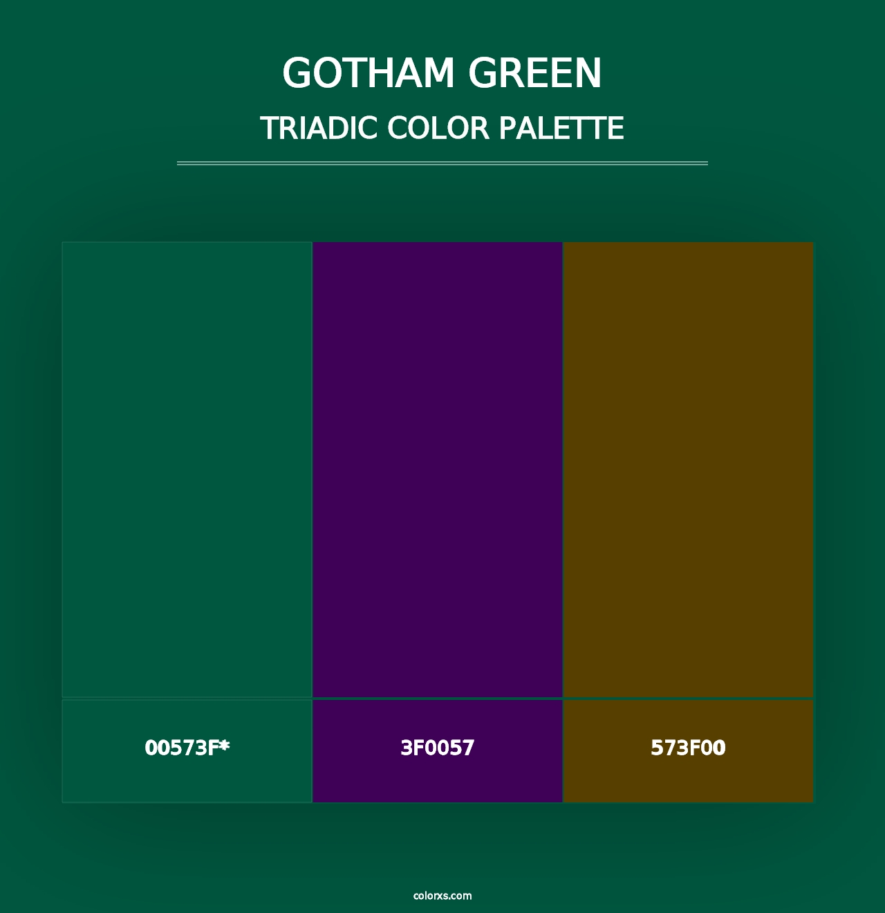 Gotham Green - Triadic Color Palette