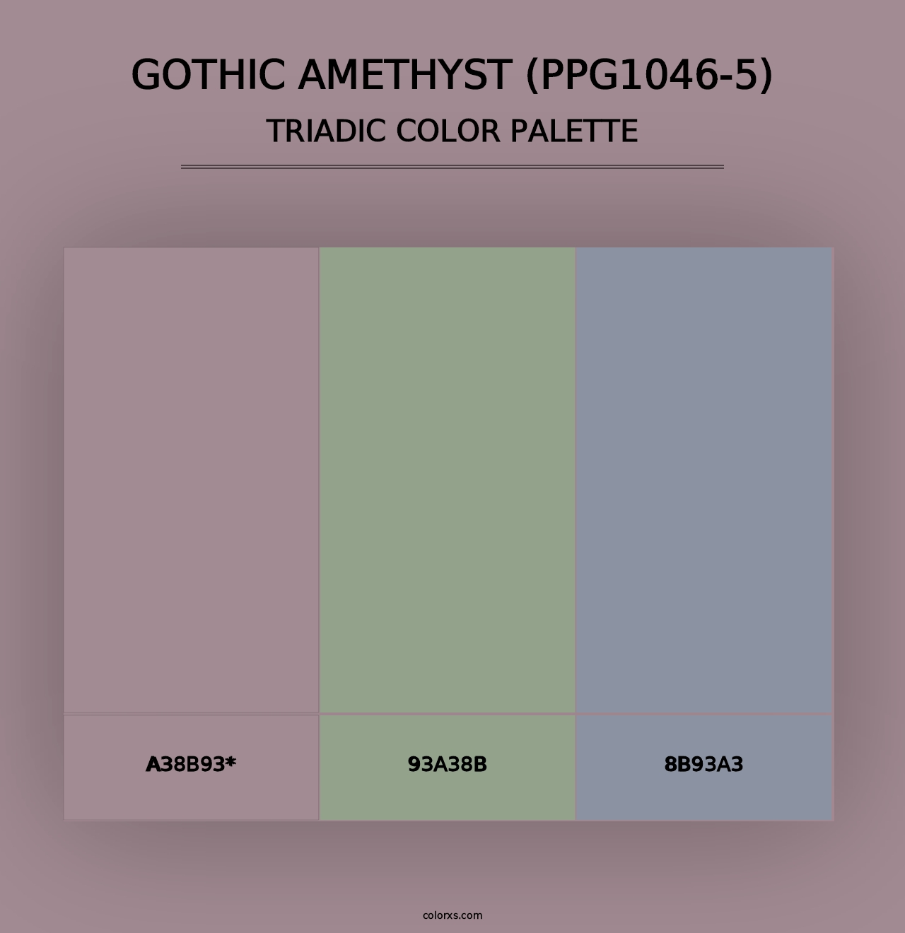 Gothic Amethyst (PPG1046-5) - Triadic Color Palette