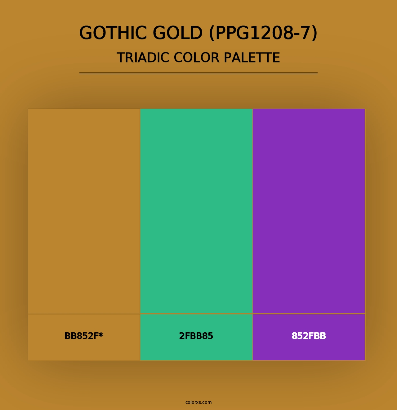 Gothic Gold (PPG1208-7) - Triadic Color Palette