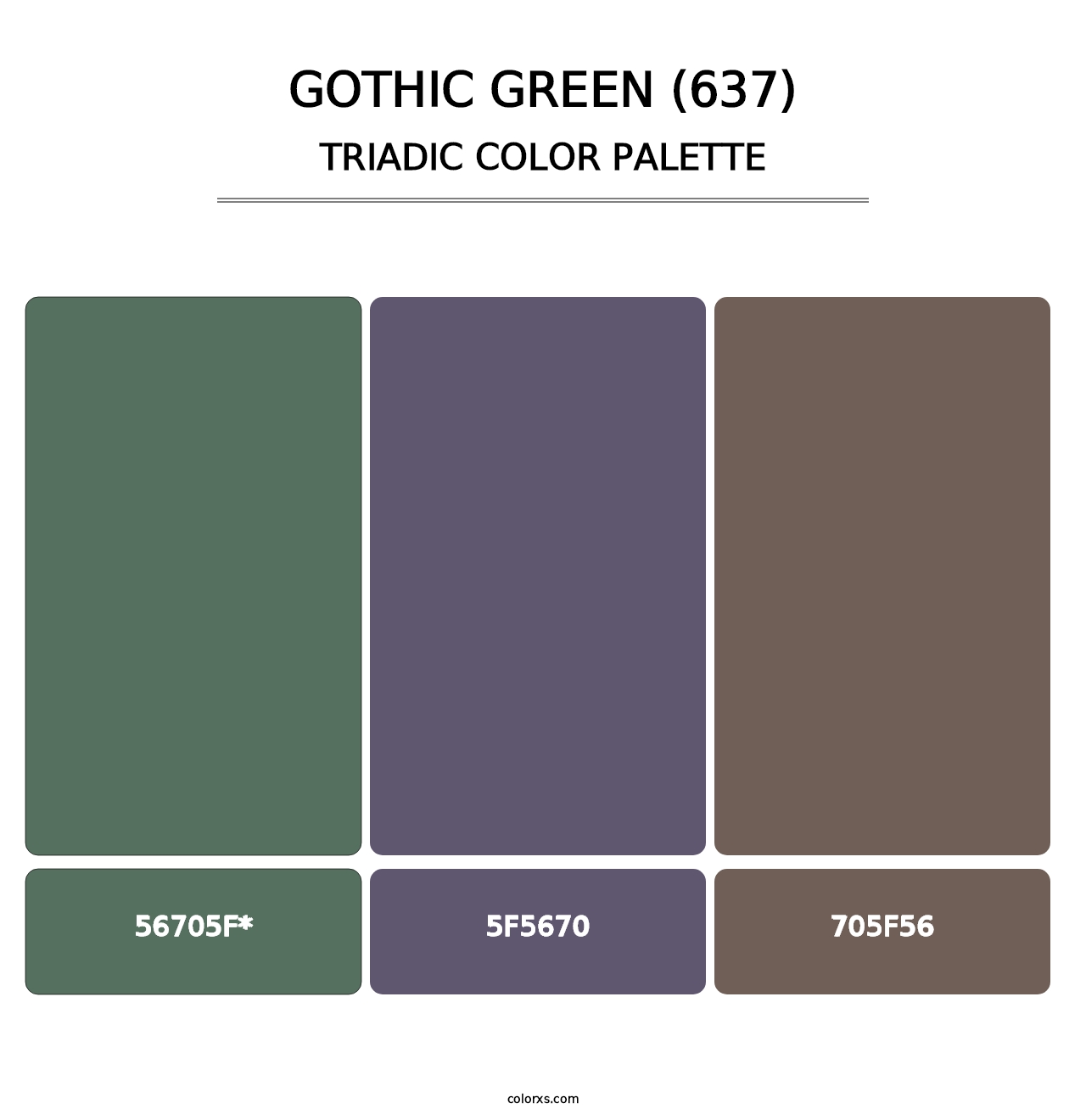 Gothic Green (637) - Triadic Color Palette