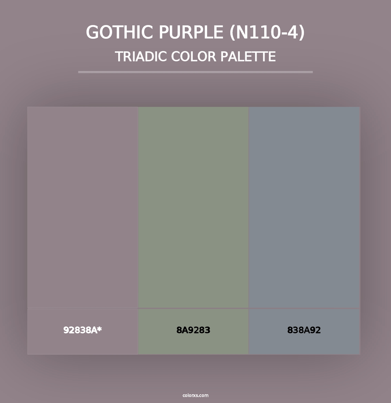 Gothic Purple (N110-4) - Triadic Color Palette