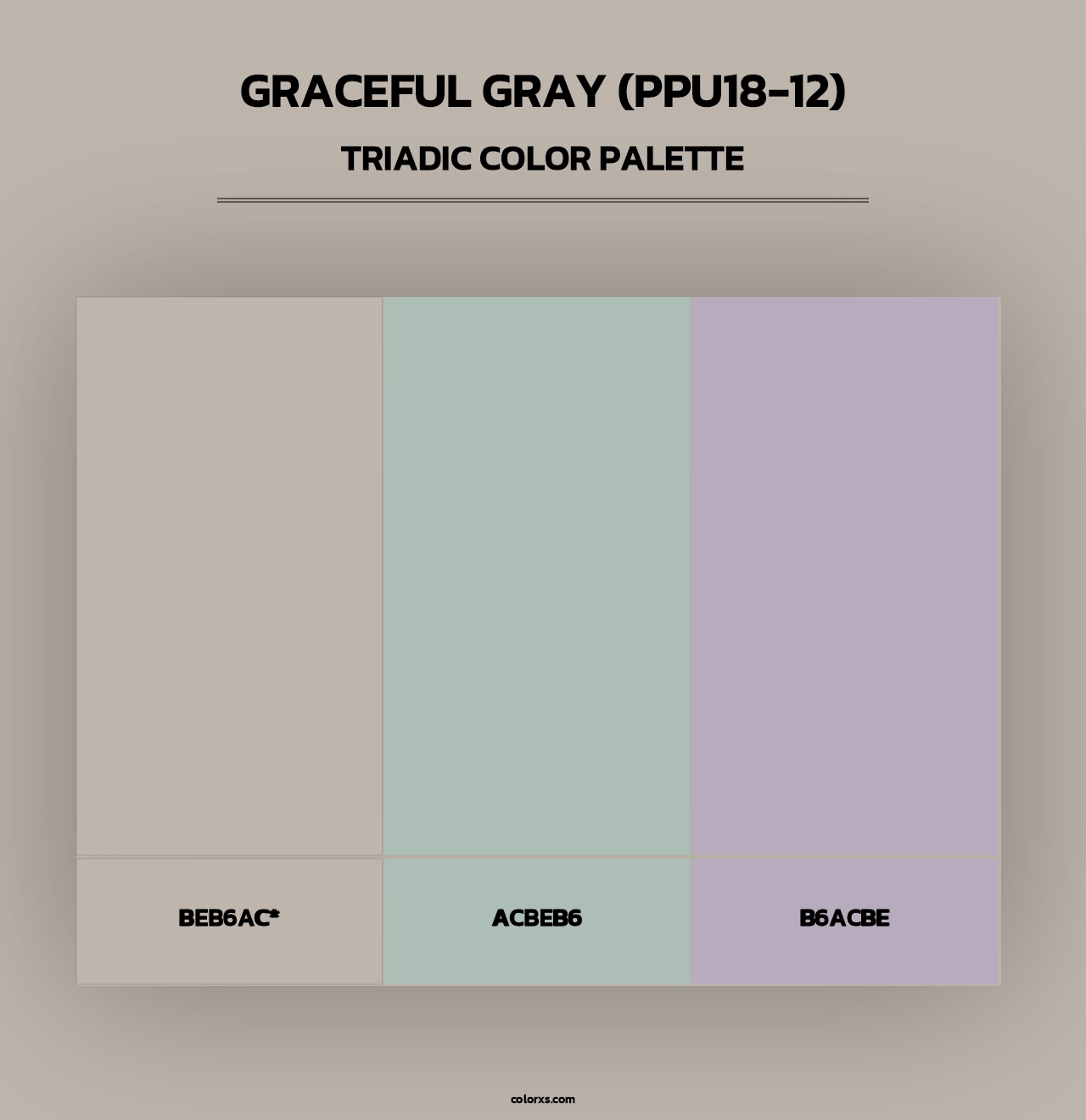 Graceful Gray (PPU18-12) - Triadic Color Palette