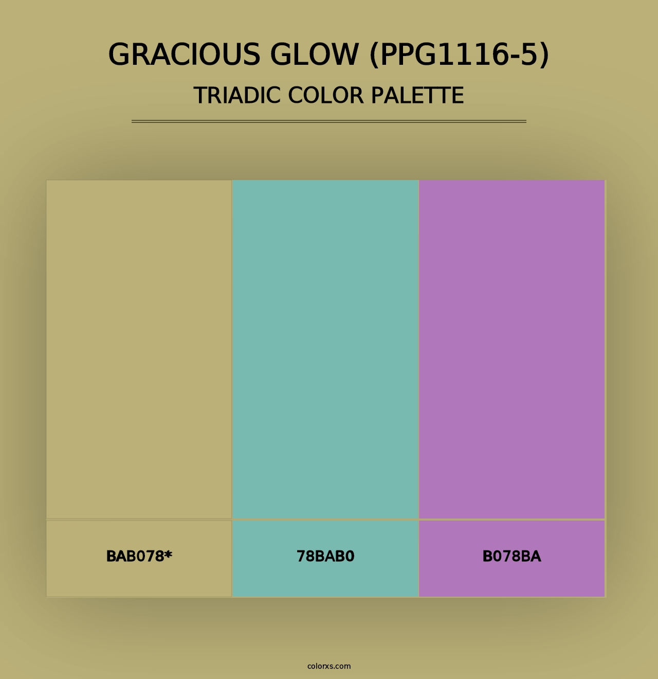 Gracious Glow (PPG1116-5) - Triadic Color Palette