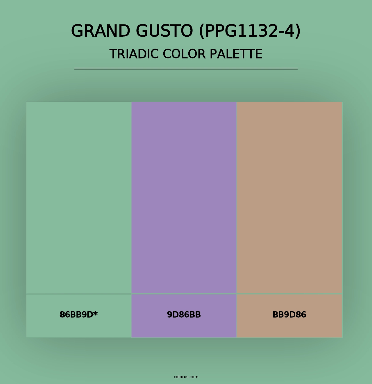 Grand Gusto (PPG1132-4) - Triadic Color Palette