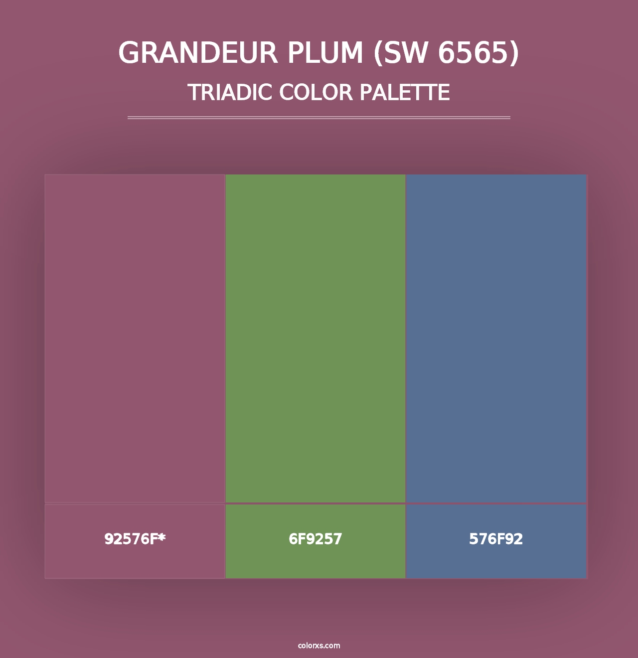 Grandeur Plum (SW 6565) - Triadic Color Palette