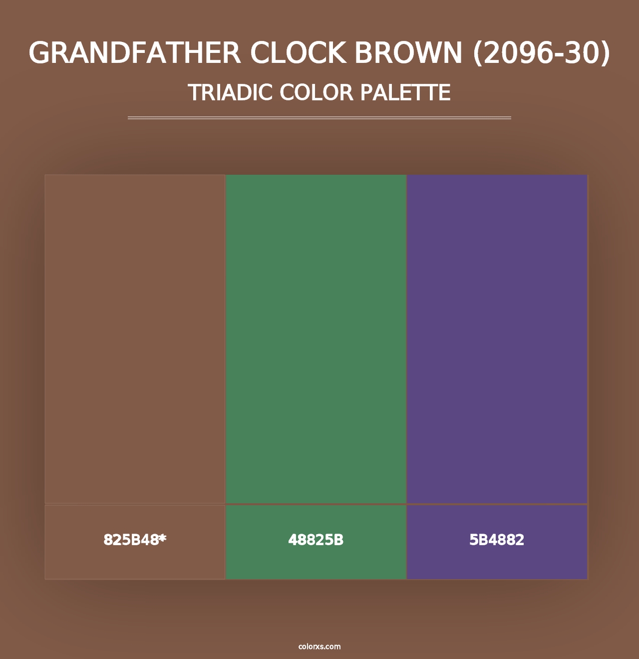 Grandfather Clock Brown (2096-30) - Triadic Color Palette