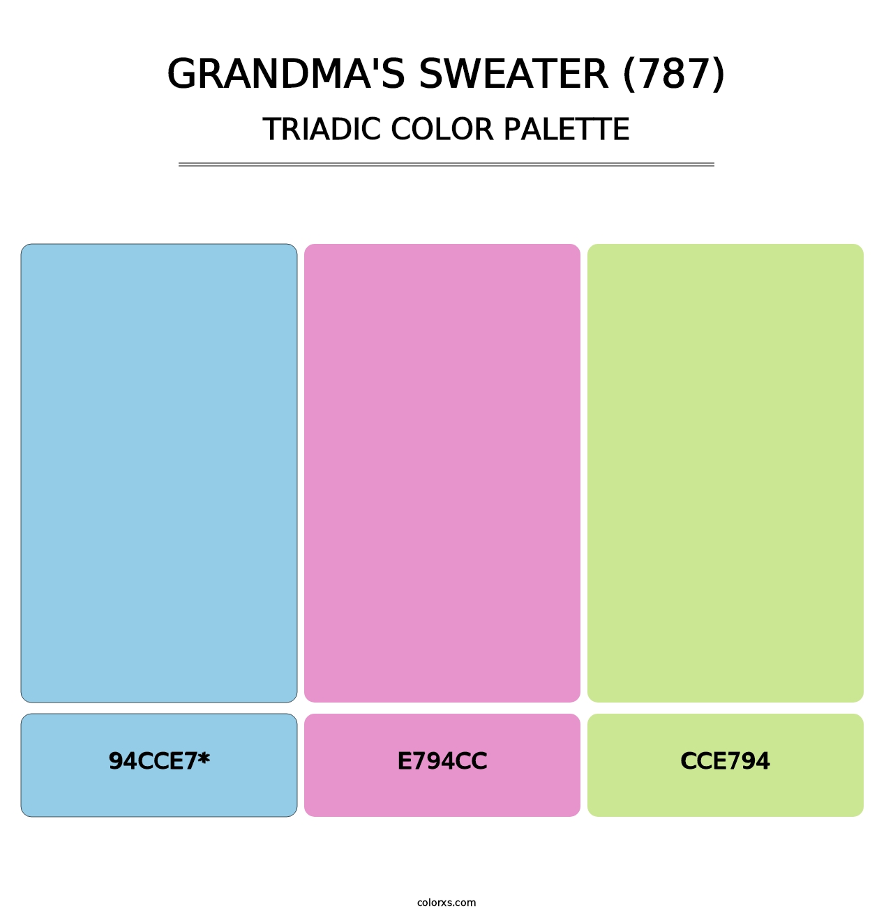 Grandma's Sweater (787) - Triadic Color Palette