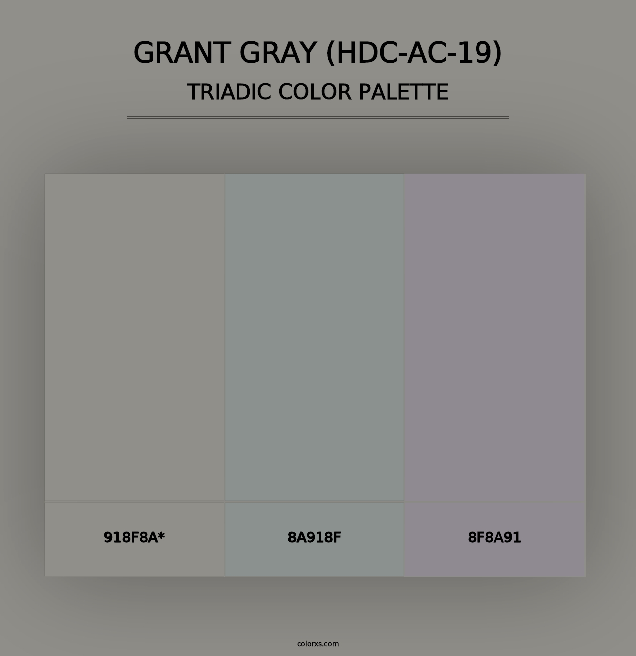 Grant Gray (HDC-AC-19) - Triadic Color Palette